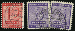 WEST-SACHSEN 122/3X O, 1945, 8 (2x) Und 12 Pf. Versuchszähnung, 3 Prachtwerte, Gepr. Dr. Jasch, Mi. 135.- - Sonstige & Ohne Zuordnung