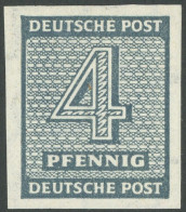 WEST-SACHSEN 127XwbU , 1945, 4 Pf. Dunkelblaugrau, Wz. X, Ungezähnt, Ungezähnte Exemplare Dieser Ausgabe Sind Im Michelk - Otros & Sin Clasificación