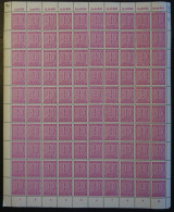 WEST-SACHSEN 136Xza , 1946, 40 Pf. Lila, Wz. 1X, Kreidepapier, Im Bogen (100) Mit Abarten 136I Und 136II, Pracht - Andere & Zonder Classificatie