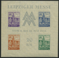 WEST-SACHSEN Bl. 5YZa , 1946, Block Leipziger Messe, Wz. Stufen Steil Steigend, Type V, Leichte Randstauchungen Und Etwa - Other & Unclassified