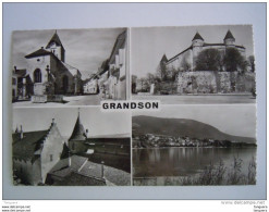 Cpsm Suisse Grandson Multiview égise Château Edit Marcel Rouge - Grandson