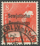 ALLGEMEINE-AUSGABEN 184aa O, 1948, 8 Pf. Orangerot, Pracht, Gepr. Dr. Ruscher, Mi. 90.- - Altri & Non Classificati