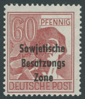 ALLGEMEINE-AUSGABEN 195a , 1948, 60 Pf. Karmin, Postfrisch, Pracht, Gepr. Dr. Ruscher, Mi. 80.- - Andere & Zonder Classificatie