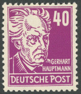 ALLGEMEINE-AUSGABEN 223d , 1948, 40 Pf. Dunkelkarminlila Hauptmann, Postfrisch, Pracht, Gepr. Dr. Ruscher, Mi. 140.- - Andere & Zonder Classificatie