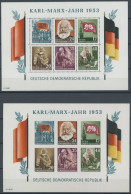 DDR Bl. 8/9A/BYI , 1953, Marx-Blocks (4), Alle Mit Wz. 2YI, Postfrisch, Pracht, Mi. 400.- - Altri & Non Classificati