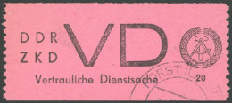 DIENSTMARKEN D VD 2I O, 1965, 20 Pf. Schwarz Auf Helllilarosa Mit Abart Fehlende Granne Im Ährenkranz Oben Rechts, Prach - Otros & Sin Clasificación