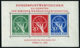 BERLIN Bl. 1 , 1949, Block Währungsgeschädigte, Pracht, Mi. 950.- - Blocks & Kleinbögen