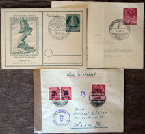 BERLIN 71 BRIEF, 1950, 20 Pf. ERP Auf FDC Und Auf Zensurbrief Mit 2x Mi.Nr. 64, Dazu 10 Pf. Glocke Links- Ganzsachenkart - Autres & Non Classés