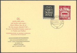 BERLIN 110/1 BRIEF, 1953, 17. Juni Auf Amtlichem FDC, Pracht, Mi. 70.- - Autres & Non Classés