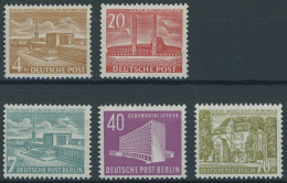 BERLIN 112/3,121-23 , 1953/4, Berliner Bauten, Falzrest, 5 Prachtwerte, Mi. 80.- - Sonstige & Ohne Zuordnung