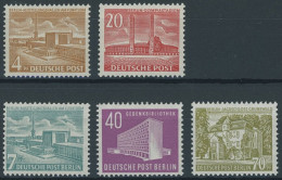 BERLIN 112/3,121-23 , 1953/4, Berliner Bauten, Falzrest, 5 Prachtwerte, Mi. 80.- - Autres & Non Classés