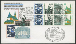 ZUSAMMENDRUCKE H-Bl. 23 BRIEF, 1989, Heftchenblatt Sehenswürdigkeiten Auf FDC, Pracht, Mi. 160.- - Zusammendrucke