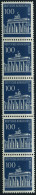 ROLLENMARKEN 290R , 1967, 100 Pf. Brandenburger Tor Im Fünferstreifen, Pracht, Mi. 90.- - Rolstempels