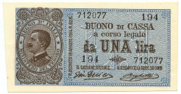 1 LIRA BUONO DI CASSA EFFIGE VITTORIO EMANUELE III 28/12/1917 SUP - Regno D'Italia - Altri