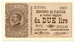 2 LIRE BUONO DI CASSA EFFIGE VITTORIO EMANUELE III 28/12/1917 QFDS - Regno D'Italia – Other