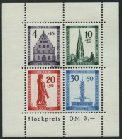 BADEN Bl. 1AI , 1949, Block Freiburg, Gezähnt, Mit Abart Sirene Neben Sockel Des Engels, Feinst, Gepr. Schlegel, Mi. 350 - Other & Unclassified