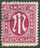 AMERIK. U. BRITISCHE ZONE 30cC O, 1945, 40 Pf. Rosalila, Gezähnt L 111/2:11, Pracht, Gepr. Rolle, Mi. 70.- - Sonstige & Ohne Zuordnung