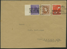 AMERIK. U. BRITISCHE ZONE 37/8I,69 BRIEF, 1948, 6 Und 8 Pf. Bandaufdruck, Mischfrankatur Mit 6 Pf. Kölner Dom, Pracht - Other & Unclassified