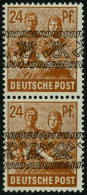 AMERIK. U. BRITISCHE ZONE 44INKb , 1948, 24 Pf. Bandaufdruck Im Kehrdruckpaar, Obere Marke Kopfstehender, Untere Normale - Other & Unclassified