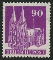 AMERIK. U. BRITISCHE ZONE 96IIIWA , 1949, 90 Pf. Lilapurpur, Type III, Gezähnt K 14:141/4, Pracht, Mi. 220.- - Sonstige & Ohne Zuordnung