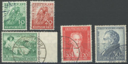 AMERIK. U. BRITISCHE ZONE 106-10 O, 1949, Radrennen Und Goethe, 2 Prachtsätze, Mi. 75.- - Altri & Non Classificati