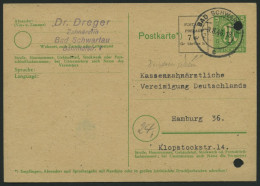 AMERIK. U. BRITISCHE ZONE - GANZSACHEN P 906 BRIEF, 1946, 7 Pf. Schwarz Neben 5 Pf. AM-Post, Bedarfskarte Von BAD SCHWAR - Autres & Non Classés