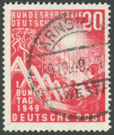 BUNDESREPUBLIK 112VII O, 1949, 20 Pf. Bundestag Mit Plattenfehler Dorn Am Ersten Dachfirst Oben (Feld 10), Pracht, Mi. - - Other & Unclassified