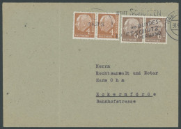 BUNDESREPUBLIK 178,180 Paar BRIEF, 1958, 4 Und 6 Pf. Heuss, Je In Waagerechten Paaren Auf Brief (senkrecht Gefaltet), Pr - Briefe U. Dokumente