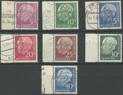 BUNDESREPUBLIK Aus 179-260y O, 1960, 5 Werte Heuss Lumogen, Linke Seitenrandstücke, Teils Mit Roter Bogennummer, Pracht, - Autres & Non Classés