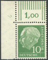 BUNDESREPUBLIK 183yWDZ , 1960, 10 Pf. Heus Lumogen, Walzendruck, Obere Linke Bogenecke Mit Druckereizeichen 2, Postfrisc - Other & Unclassified