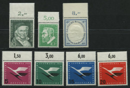 BUNDESREPUBLIK 204-10 , 1955, 7 Prachtwerte, Je Mit Oberrand, Mi. 60.- - Ungebraucht