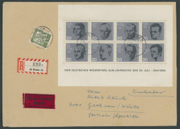 BUNDESREPUBLIK B L. 3 BRIEF, 1964, Block 20. Juli Mit Zusatzfrankatur Auf Portogerechtem Eil-Einreibbrief, Feinst - Cartas & Documentos