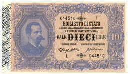 10 LIRE BIGLIETTO STATO UMBERTO I BIFACCIALE PRIMA SERIE 1 16/07/1883 FDS-/FDS - Andere