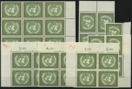 ENGROS 221 , 1955, 10 Pf. UNO, 30x, Meist In Viererblocks, Pracht, Mi. 135.- - Unused Stamps