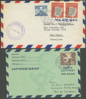 ERST-UND ERÖFFNUNGSFLÜGE 1953/4, 1. Flug Hamburg-Südamerika PANAIR Do BRASIL, 2 Verschiedene Prachtbelege - Sonstige & Ohne Zuordnung