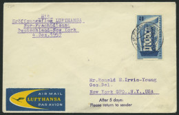 DEUTSCHE LUFTHANSA Brief , 4.12.1957, Deutschland-New York, Nur Frachtdienst, Prachtbrief - Cartas & Documentos