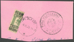 ALBANIEN 62H BrfStk, 1919, 20 QIND Auf 16 H. Grün, Senkrecht Halbiert Auf Briefteil, Pracht - Albanië