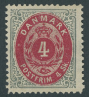 DÄNEMARK 17IA , 1871, 3 S. Grau/lila, Falzrest, Pracht, Mi. 70.- - Sonstige & Ohne Zuordnung