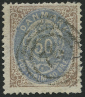 DÄNEMARK 30IYAa O, 1875, 50 Ø Braun/blauviolett, Feinst, Mi. 250.- - Usado