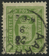 DIENSTMARKEN D 7 O, 1881, 32 ø Gelbgrün (Facit TJ 9b), Pracht, Facit 550.- Skr. - Otros & Sin Clasificación