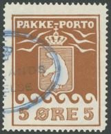 GRÖNLAND - PAKKE-PORTO 6A O, 1928, 5 Ø Hellrotbraun, (Facit P 6III), Pracht - Pacchi Postali