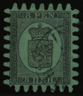 FINNLAND 6Cx O, 1867, 8 P. Schwarz Auf Grün, Alle Zungen, Pracht - Sonstige & Ohne Zuordnung