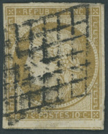 FRANKREICH 1a O, 1850, 10 C. Gelbbraun, Pracht, Mi. 400.- - Altri & Non Classificati