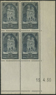 FRANKREICH 256I VB , 1930, 3 Fr. Kathedrale Von Reims, Type I, Im Eckrandviererblock Mit Druckdatum: 15.4.30, Pracht, Fo - Altri & Non Classificati