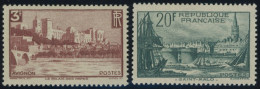 FRANKREICH 412,415 , 1938, 3 Fr. Papstpalast Und 20 Fr. Hafen Von St. Malo, Postfrisch, 2 Prachtwerte - Andere & Zonder Classificatie