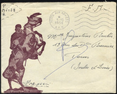 FRANKREICH FELDPOST 1956, K1 POSTE AUX ARMEES/A.F.N. Auf Feldpostbrief F.M. Nach Frankreich, Pracht - Algerienkrieg