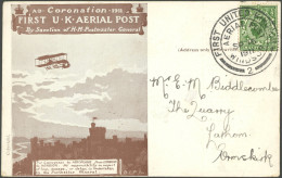 GROSSBRITANNIEN 121 BRIEF, 1911, 1/2 P. König Georg V Auf First U.K. AERIAL POST, Dunkelbraune Sonderkarte Mit Instrukti - Andere & Zonder Classificatie