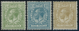 GROSSBRITANNIEN 163-65 , 1924, 9 P. - 1 Sh. König Georg V, Wz. 15, Falzrest, 3 Prachtwerte - Otros & Sin Clasificación