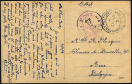 BRITISCHE MILITÄRPOST 1919, K2 ARMY POST OFFICE Und Schwacher Zensurstempel Auf Feldpost-Ansichtskarte Nach Mons/Belgien - Usati