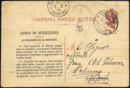 MILITÄRPOST 1912, Feldpoststempel DIVISIONE TRIPOLITANIA Auf Seltener Feldpost-Vordruckkarte (Vordruck Zu Deutsch: Es Ge - Correo Militar (PM)